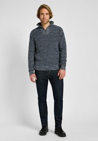 Lee HALF ZIP KNIT - Neule - mood indigo