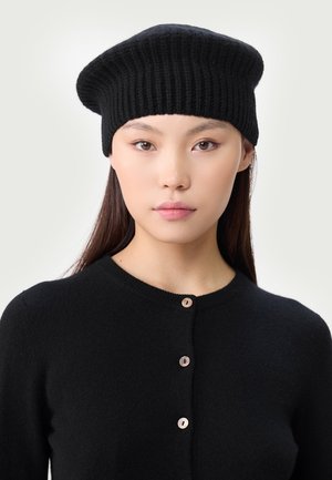 TEXTURED  BERET - Bonnet - black