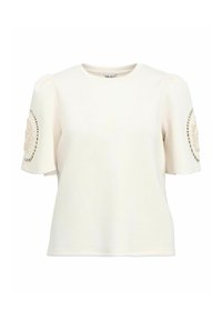 BESTICKTES - T-Shirt print - white sand