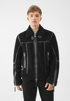 Lederjacke - schwarz