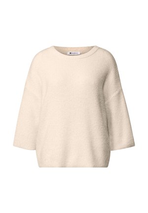 Street One, 3/4-ARM PULLOVER MIT RUNDHALS - Striktrøje - pure beige