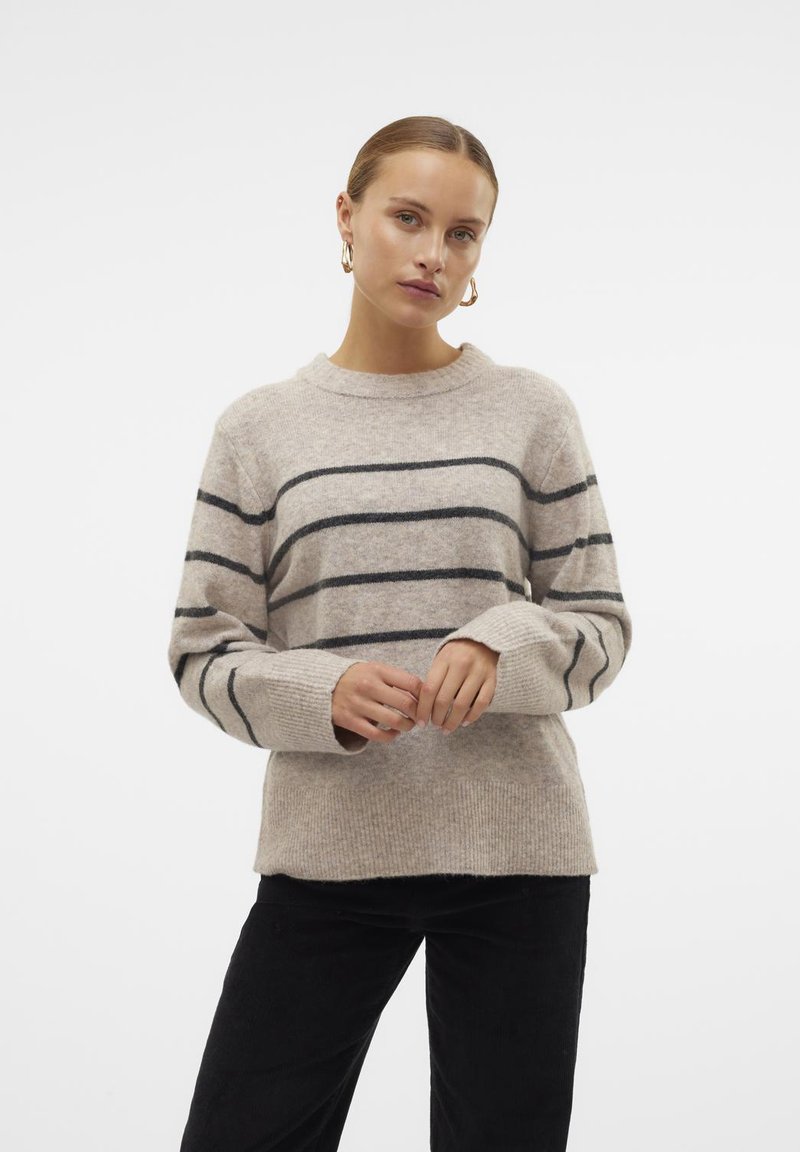Vero Moda VMFLAWLESS O-NECK PULLOVER - Strikkegenser - silver mink