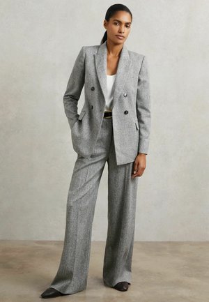 Reiss, REGULAR FIT - DARLTON WIDE-LEG TEXTURED SUIT TROUSERS . - Oblekové nohavice - grey
