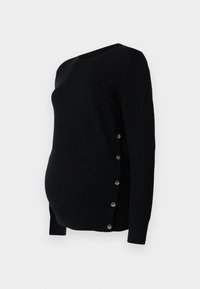 OLMBEATRICE O NECK BUTTON - Strikkegenser - black
