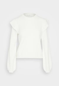 Ril O Neck Flounce Knit Vest White Alyssum