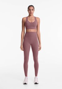 OYSHO BASIC COMPRESSIVE ANKLE-LENGTH - Legíny - kalhoty  - mauve
