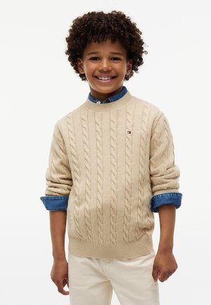 Tommy Hilfiger, CABLE CREW NECK - Pullover - gentle gold htr