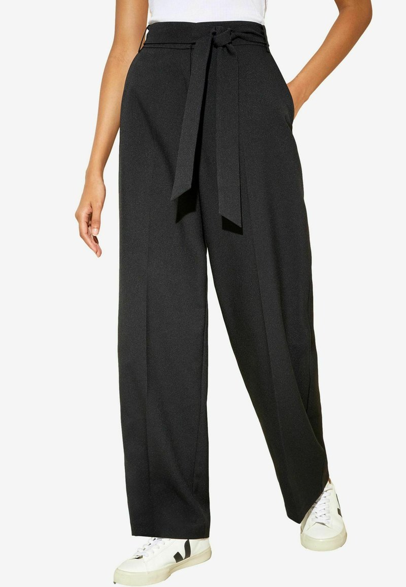 Friends Like These WIDE LEG TEXTURED TAILORED - Kelnės - black