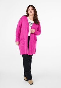 Zizzi Kardigan - pink melange
