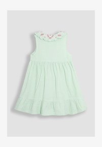 Vald, green floral embroidered