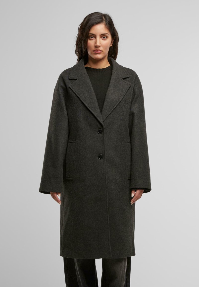 Urban Classics LONG - Klasisks mētelis - anthracite melange