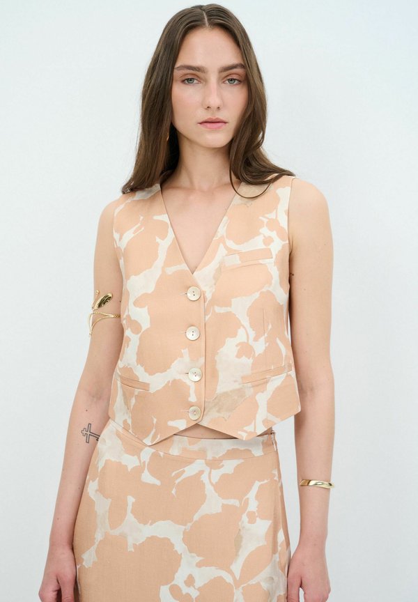 Weste - patterned vanilla