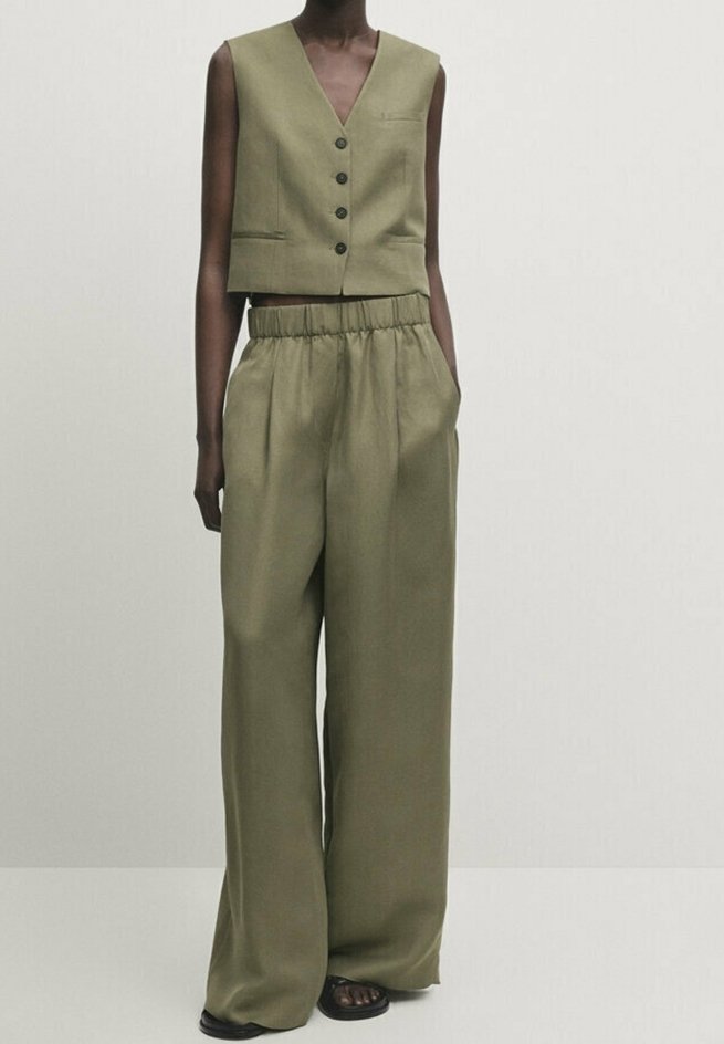 Massimo Dutti Pantalon classique - khaki