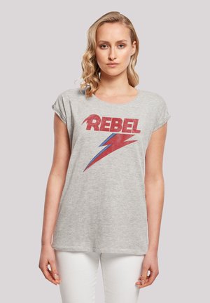 DAVID BOWIE DISTRESSED REBEL - Print T-shirt - heather grey