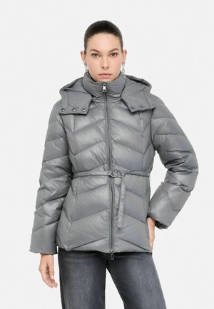 HOODED - Dūnu jaka - silver grey
