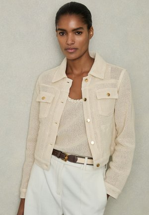 Reiss REGULAR FIT - RENZO TEXTURED TRUCKER - Letná bunda - neutral