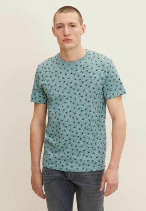 MIT PALMENPRINT - T-shirt med print - black mint twotone palm design