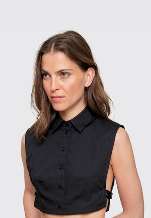 Button-down blouse - kariert blau weiss
