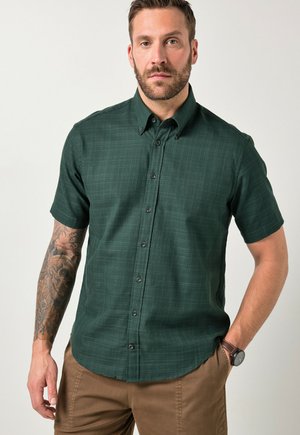 JP1880, HALF-SLEEVE BUTTON-DOWN COLLAR MODERN FIT PLAID SHIRT UP TO SIZE 8 XL - Overhemd - midnight green