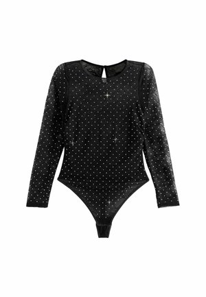 HIGH NECK DIAMENTE LONG SLEEVE - Body - black