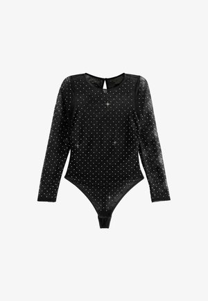 HIGH NECK DIAMENTE LONG SLEEVE - Body - black