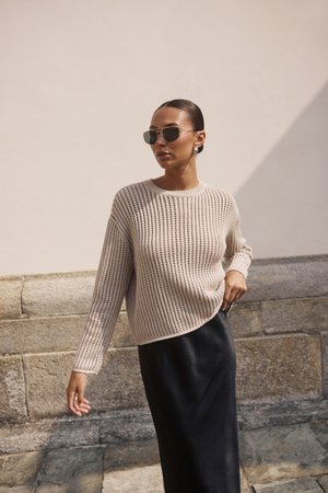 Kaffe KASOLAR - Strikkegenser - feather gray