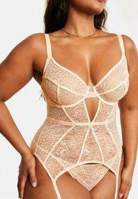 LYNN UNLINED PLUS BUSTIER  PASTEL ROSE TAN - Korsage - pastel rose tan
