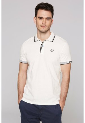 Camp David, CAMP DAVID KURZARMPOLO MIT STREIFEN-DETAILS - Poloshirt - ivory