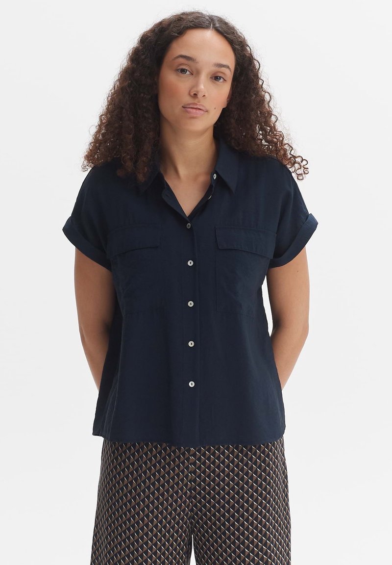 OPUS KURZARM FITARA - Hemdbluse - coal blue