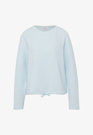 Felpa a maniche lunghe azzurro chiaro con scollo tondo e coulisse regolabile all'orlo, realizzata da s.Oliver.