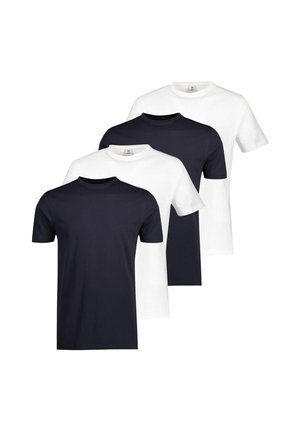 MIT RUNDHALS AUSSCHNITT O-NECK KURZARM  4ER PACK - Basic T-shirt - navy weiß