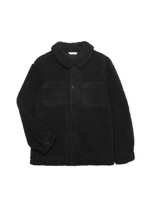 BUTTON FRONT - Fleecejacke - black