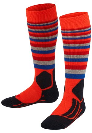 SK2 STRIPES KIDS SKIING MEDIUM-STRONG CUSHIONED ANTI-BLISTER FUNCTIONAL SPORTS SOCKS - Chaussettes - samba orange