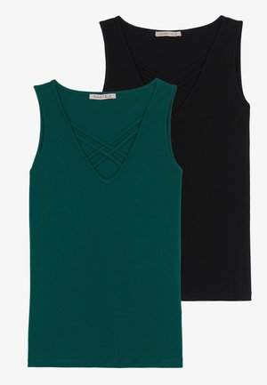 Anna Field 2-PACK - Μπλούζα - black/dark green