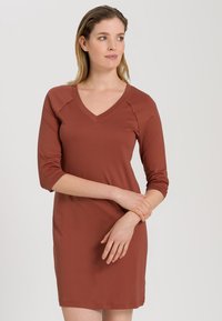 Hanro - PURE ESSENCE 3 4 ARM 90 CM - Chemise de nuit / Nuisette - marsala Image miniature 1