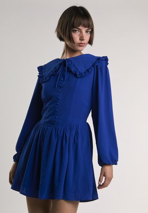 BUTTON-DOWN SKATER MINI - Vestido camisero - blue