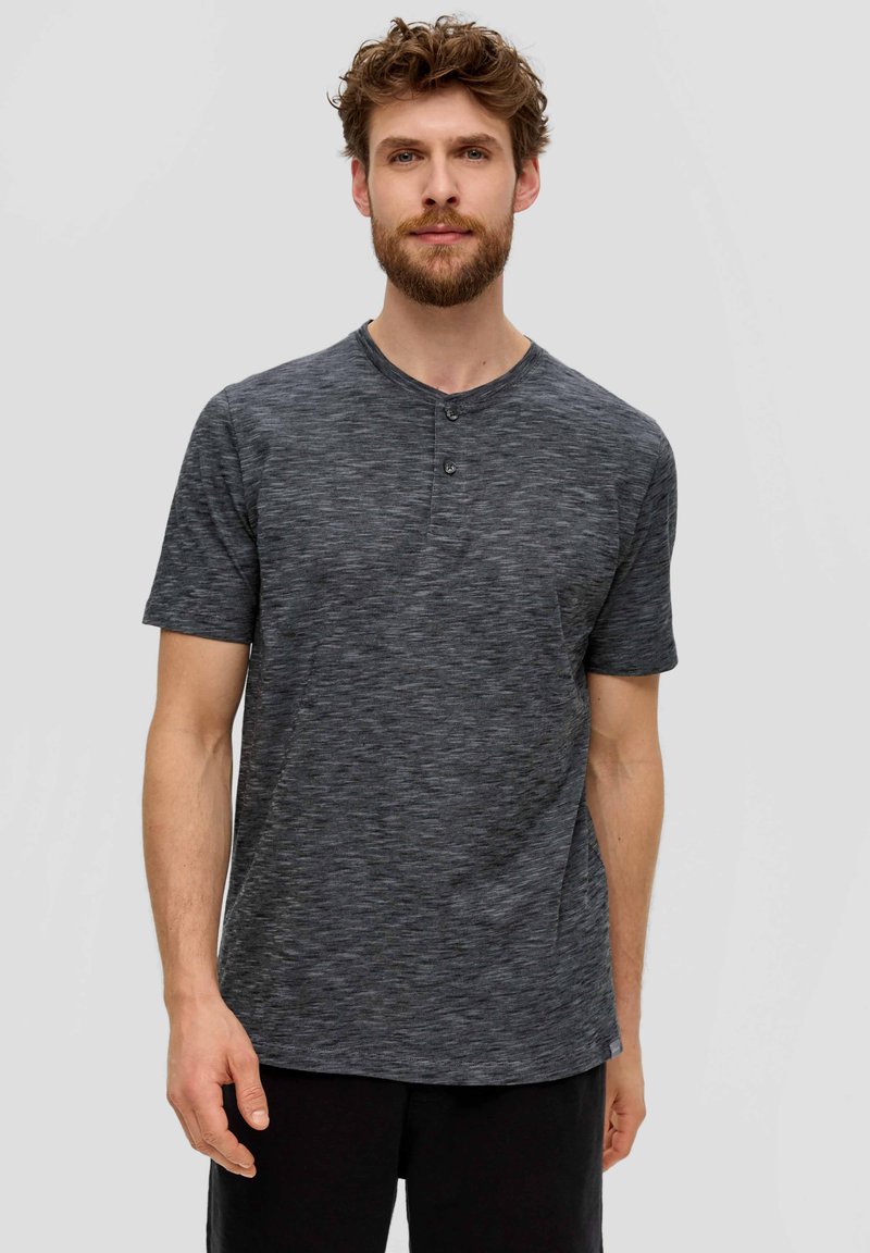 s.Oliver HENLEYAUSSCHNITT - T-shirt basic - schwarz