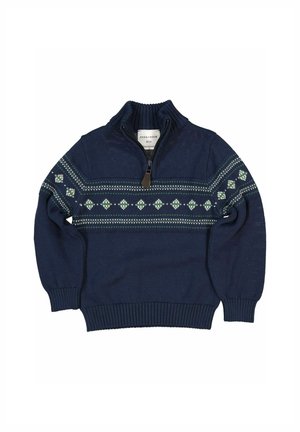 COZY ZIP NECK - Neule - dark blue