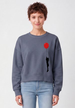 watapparel, MÄDCHEN MIT LUFTBALLON PRINT - Sweatshirt - blue grey