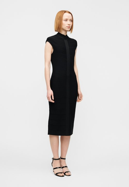 Robe Cocktail Hervé Léger Noir Et Doré - Taille M, Occasion Très Bon état