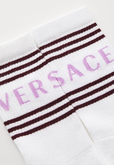 Versace ATHLETIC SOCKS LOGO  - Zoknik - white/pastel violet/dark aubergine