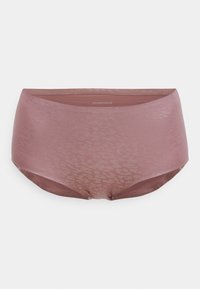 Mauve hipster trusser lavet af glat stof med diskret leopardmønster. Har et sømløst design og en blød elastisk talje.