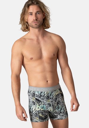MUCHACHOMALO, MEN 4-PACK BOXER SHORTS PRINT/SOLID - Lange Boxershorts - print grey black