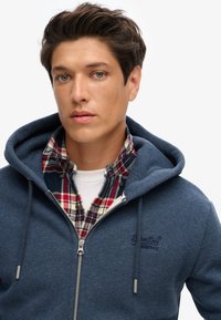 Superdry & Co ESSENTIAL LOGO HOOD TRACK  - Sudadera con cremallera - blau