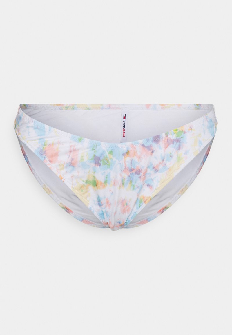 Parte de baixo de bikini multicolorida com um padrão em aquarela em tons pastéis. Feita de um tecido elástico com uma cintura elástica padrão.