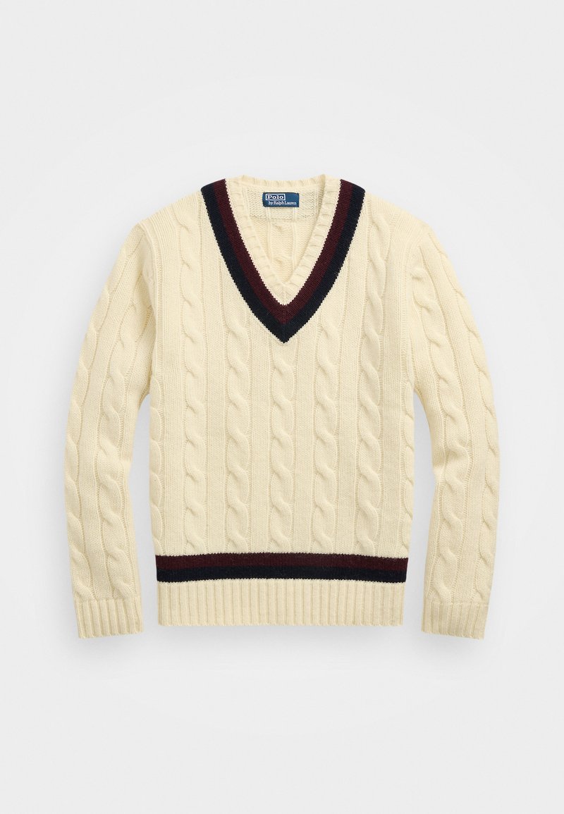 Polo Ralph Lauren THE ICONIC CRICKET SWEATER - Strickpullover - cream combo