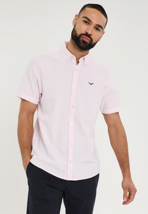 Kortærmet, pink skjorte med knapper og klassisk krave samt broderet logo. Lavet af bomuldsstof med en glat tekstur og en subtil glans.