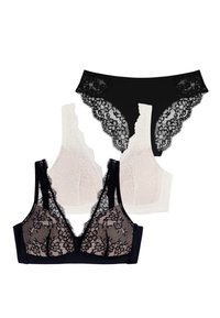 BLAKE EXCLUSIVE SET LIGHT PADDED - Liemenėlė su trikampio formos kaušeliais - ivory black black