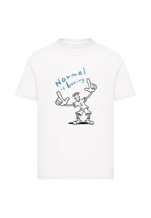 FIDO DIDO POINTS NORMAL IS BORING - Print T-shirt - weiß