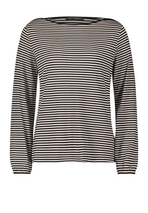 Koszula z długim rękawem i okrągłym dekoltem, z czarno-beżowymi poziomymi pasami i elastycznymi mankietami, oznaczona marką Betty Barclay.